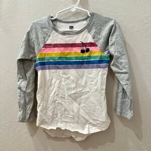 Tea Collection Rainbow Cherry Raglan Long Sleeve Shirt